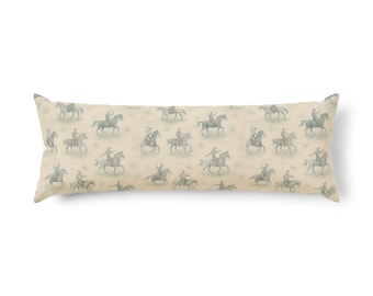 Cojín corporal con estampado de caballo vaquero vintage / Decoración con silueta de equitación