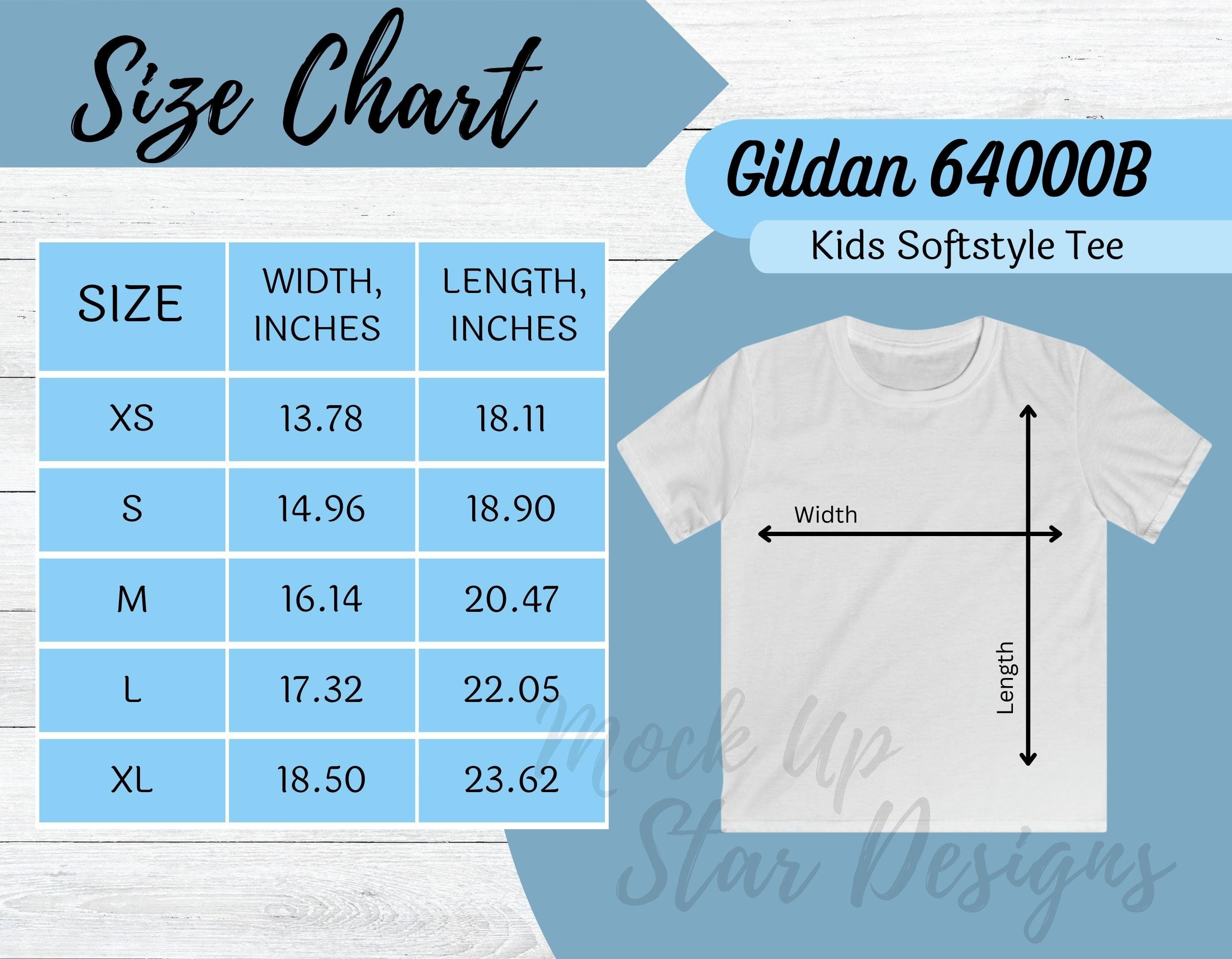 Gildan Kids Size Chart Mockup Bundle Gildan 5000B Size - Etsy