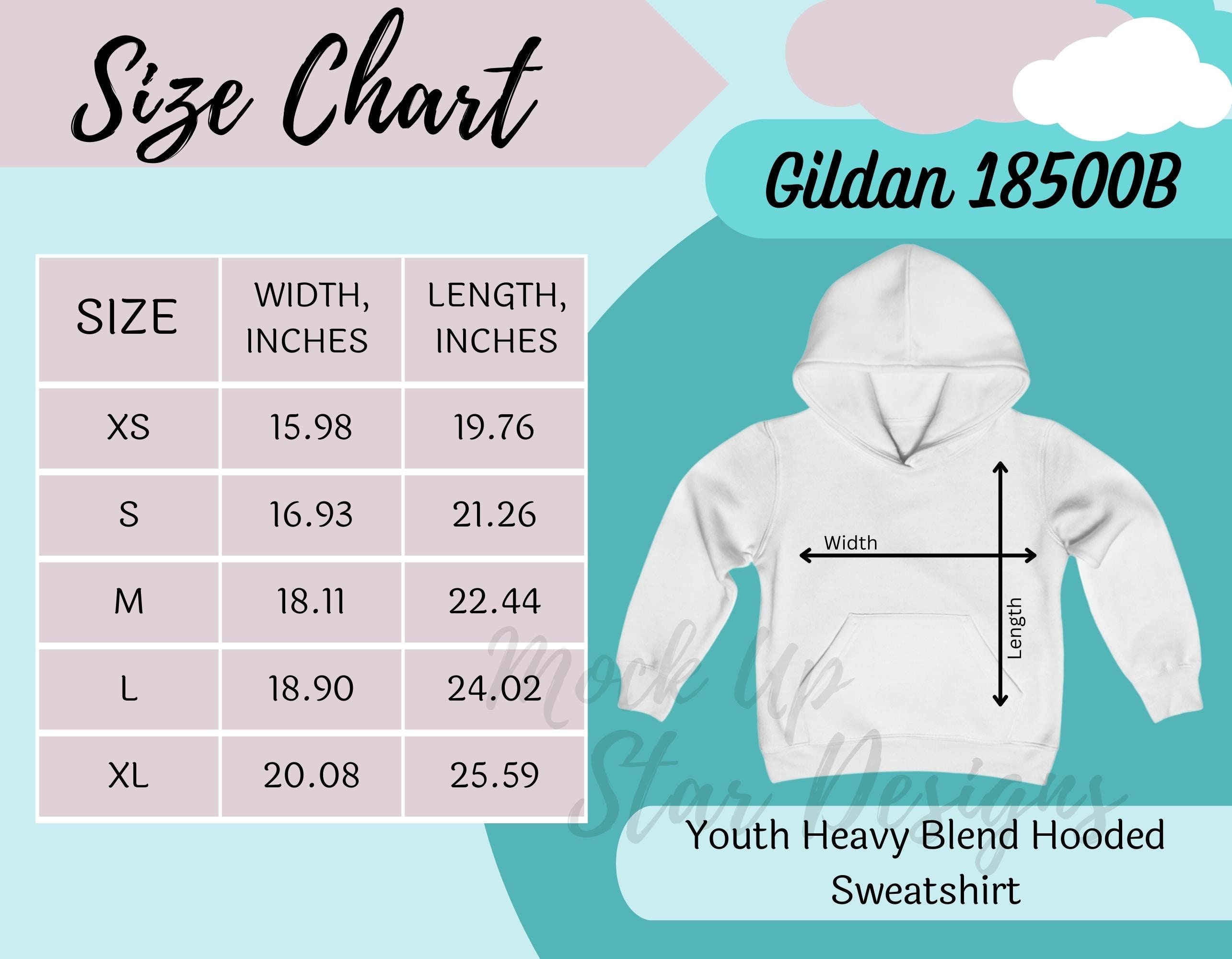 Gildan 18500b outlet size chart