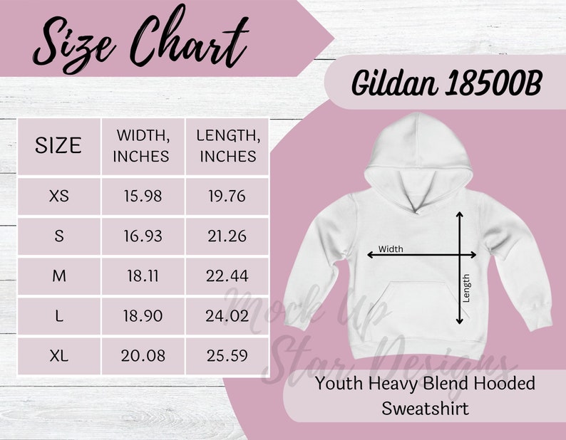 Gildan 18500B Size Chart Gildan Kids Hoodie Size Chart Youth Heavy Blend Hooded Sweatshirt