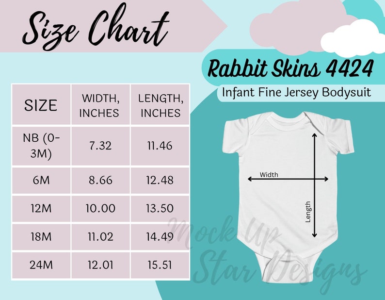 Rabbit Skins 4424 Size Chart Rabbit Skins Infant Fine Jersey Bodysuit