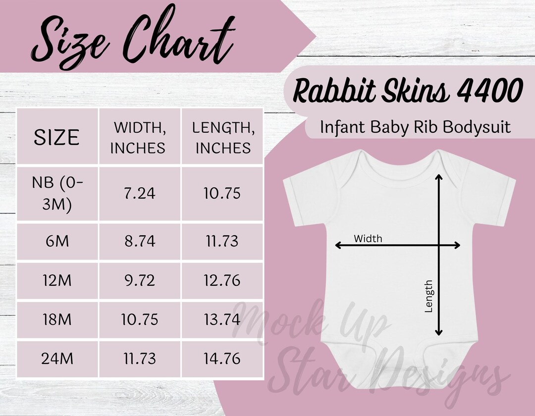 Rabbit Skins 4400 Size Chart Rabbit Skins Infant Baby Bodysuit Size