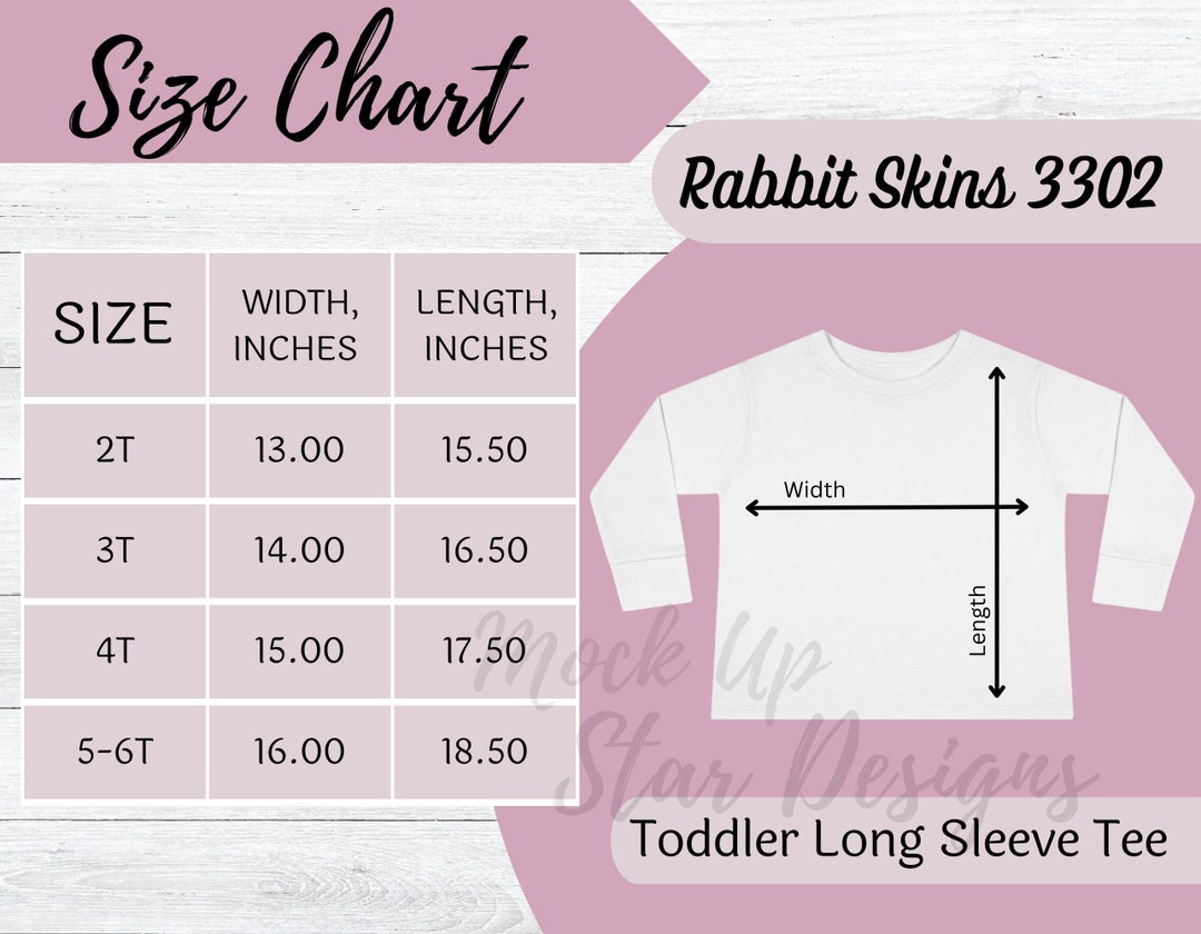 Rabbit Skins 3302 Size Chart Rabbit Skins 3302 Toddler Long Sleeve Tee