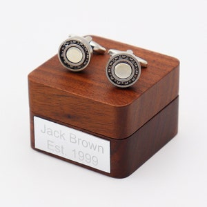 Personalised Rotating Bearing Machine Cufflinks | Custom Cuff Links Gift for Special Occasion | Personalise Your Own Cufflinks