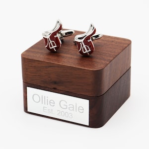 Personalised Horse Riding Saddle Cufflinks | Horse Cufflinks Gift with Personalised Gift Box, Equestrian Themed Gift for Wedding/Anniversary