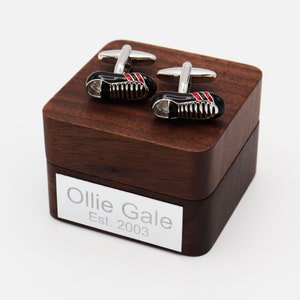 Personalized Football Boot Cufflinks: Engraved Gift Box
