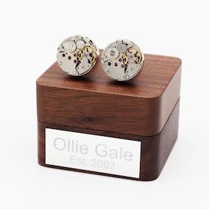 Personalised Silver Watch Movement Cufflinks | Unique Custom Gift for Special Occasions