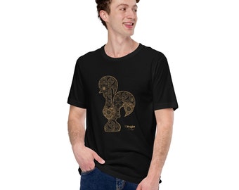 Barcelos Rooster Golden Filigree T-shirt, Galo de Barcelos Filigrana Dourada, Souvenir tee, Portuguese Culture, missing home, Saudade, Gifts