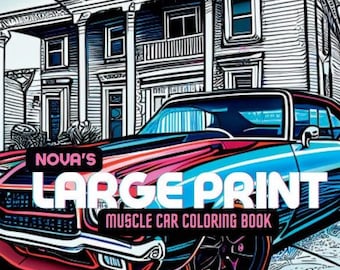 Nova's Large Print Muscle Cars Coloring Book - Etsy