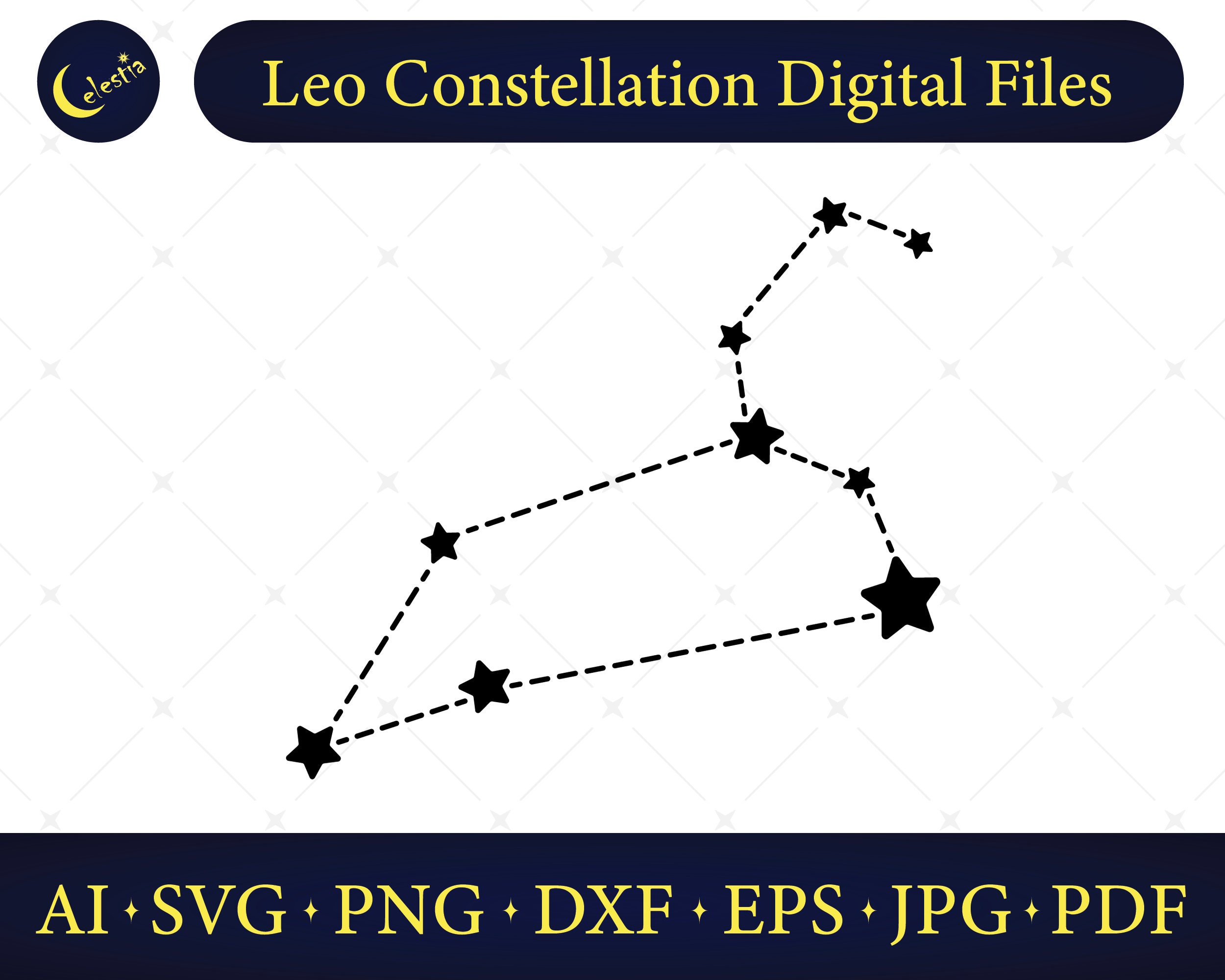 Leo Constellation Digital Files Zodiac Vectors Horoscope Etsy