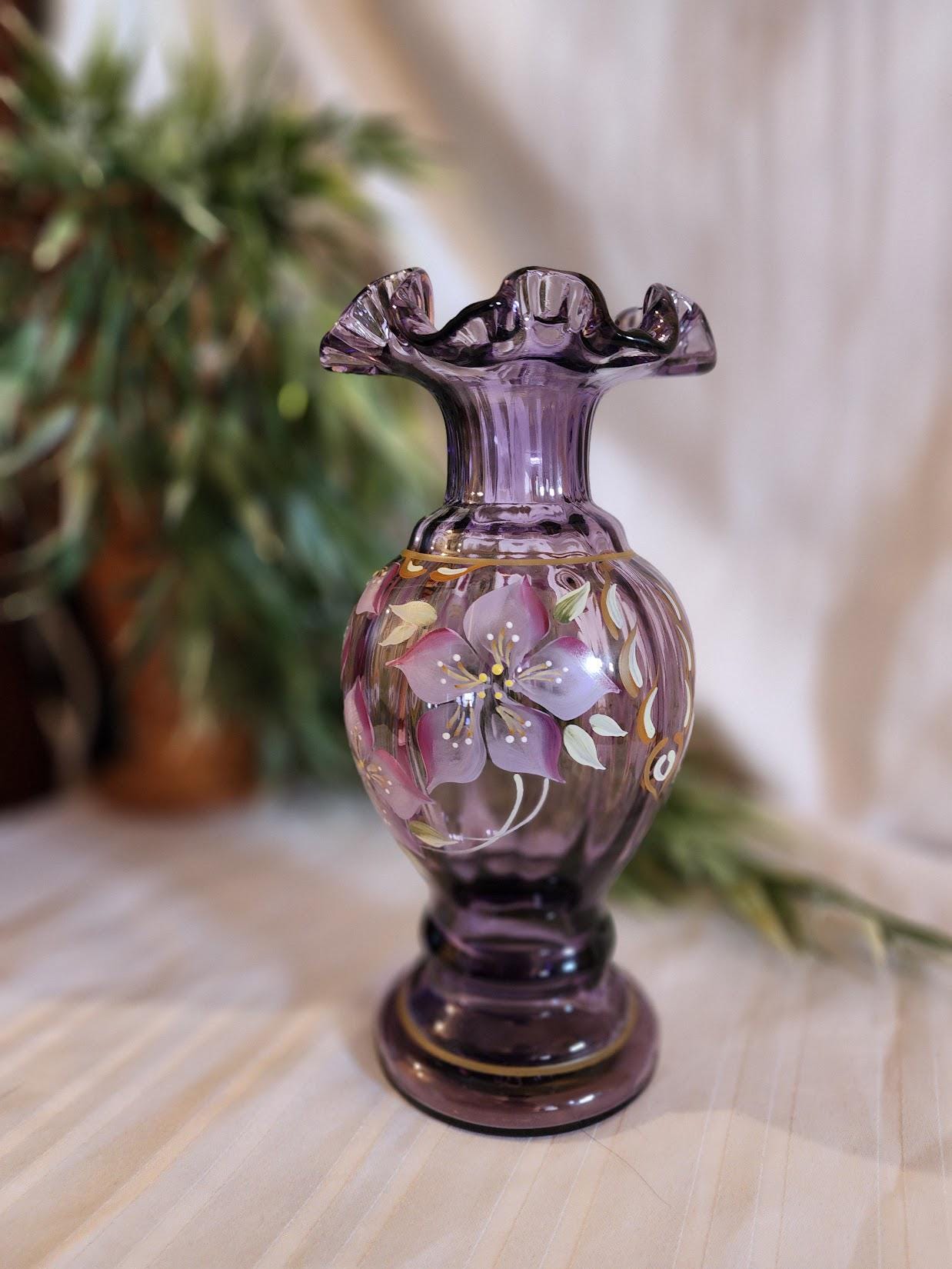 Fenton Vase Hand Painted - Etsy