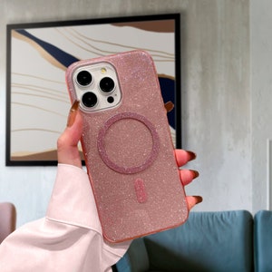 Coque iPhone à paillettes scintillantes | Coque pour iPhone 15 Pro Max, 14 13 12 11 | Coque iPhone mignonne avec recharge MagSafe | Coque iPhone de luxe