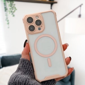 Coque iPhone transparente et durable avec Magsafe pour iPhone 15 14 13 12 11 Pro Max | Étui pour portable avec coussin gonflable aux quatre coins | Étui magnétique pour mobile