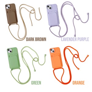 Crossbody Phone Case Crossbody Phone Bag Detachable Lanyard for iPhone 14 13 12 11 Pro Max Liquid Silicone iPhone Case image 5