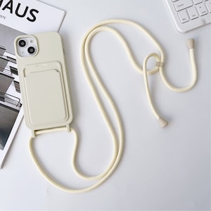 Crossbody Phone Case Crossbody Phone Bag Detachable Lanyard for iPhone 14 13 12 11 Pro Max Liquid Silicone iPhone Case image 2