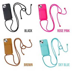 Crossbody Phone Case Crossbody Phone Bag Detachable Lanyard for iPhone 14 13 12 11 Pro Max Liquid Silicone iPhone Case image 6