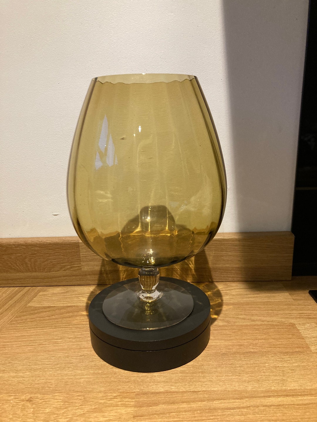 1960s Empoli Amber Mauve Oversize Brandy Glass Posey Vase Etsy