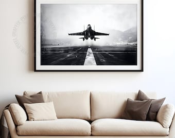 Vintage black and white jet poster airplane wall art aviation poster aviation print DIGITAL DOWNLOAD printable aviation wall art retro