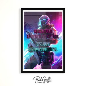 Gaming quote poster DIGITAL DOWNLOAD video game wall art decor teen bedroom art print inspirational gaming decor motivational uplifting art