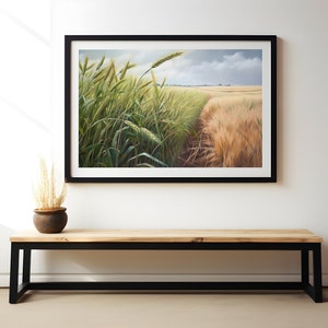 Champ de blé mur art paysage art impression pays champ mur art paysage mur art nature mur décor ferme décor numérique télécharger