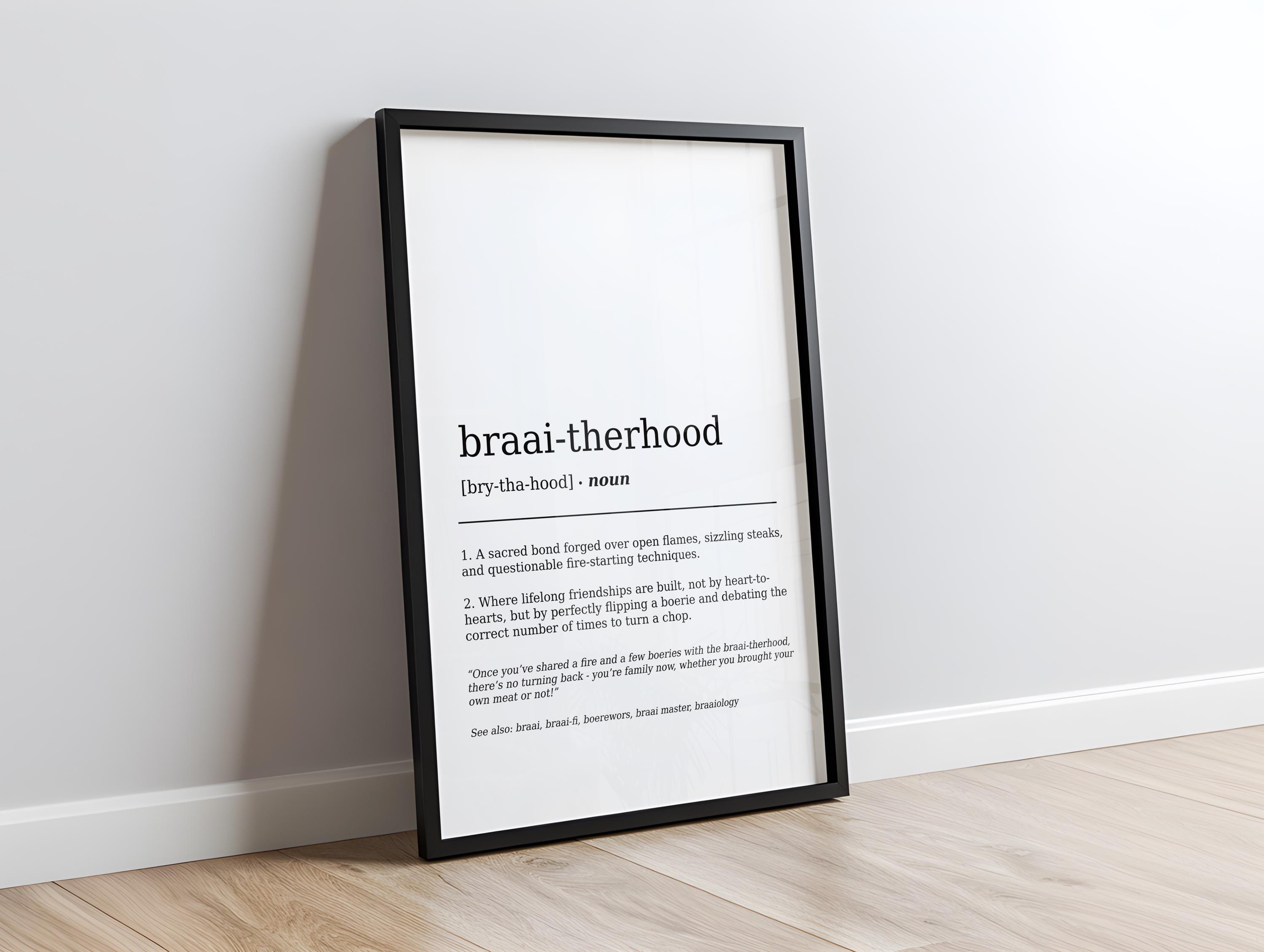 Funny Braai Definition Poster DIGITAL DOWNLOAD South African Humor ...