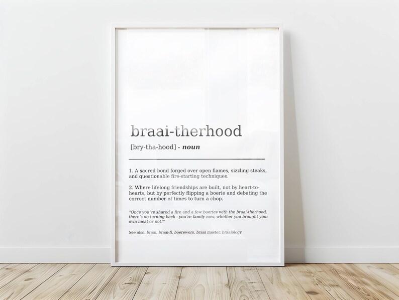 Funny Braai Definition Poster DIGITAL DOWNLOAD South African Humor ...