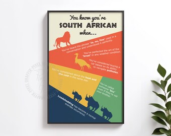 Funny South African poster | South African humor wall art, braai humor print, SA culture decor, unique SA gift, Digital download
