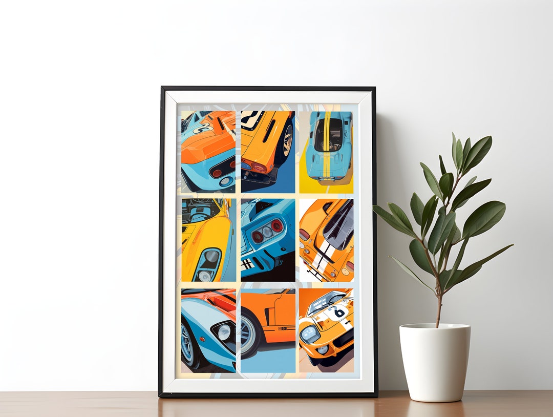 Ford GT Wall Art Car Wall Art Car Poster Art Motorsport Wall Art Man