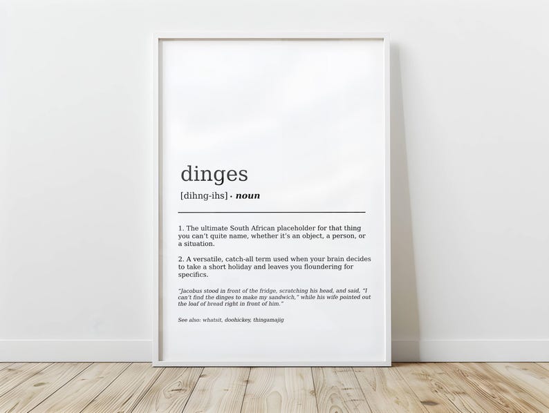 Funny South African Dinges Definition Wall Art DIGITAL DOWNLOAD Funny ...