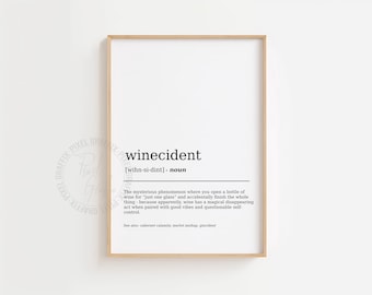 Funny wine definition print DIGITAL DOWNLOAD bar art dictionary definition poster kitchen decor minimalist wall art for mom bar wall art