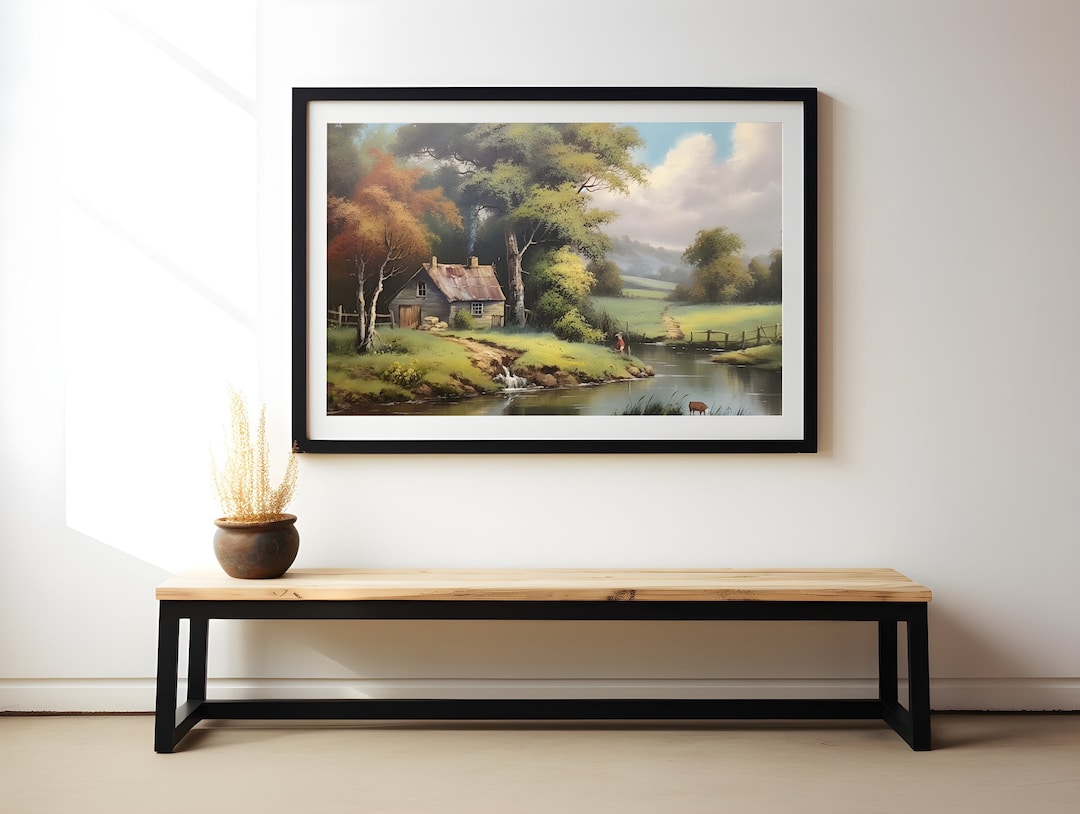 Country Cottage Wall Art Print Landscape Wall Art Nature Wall Decor