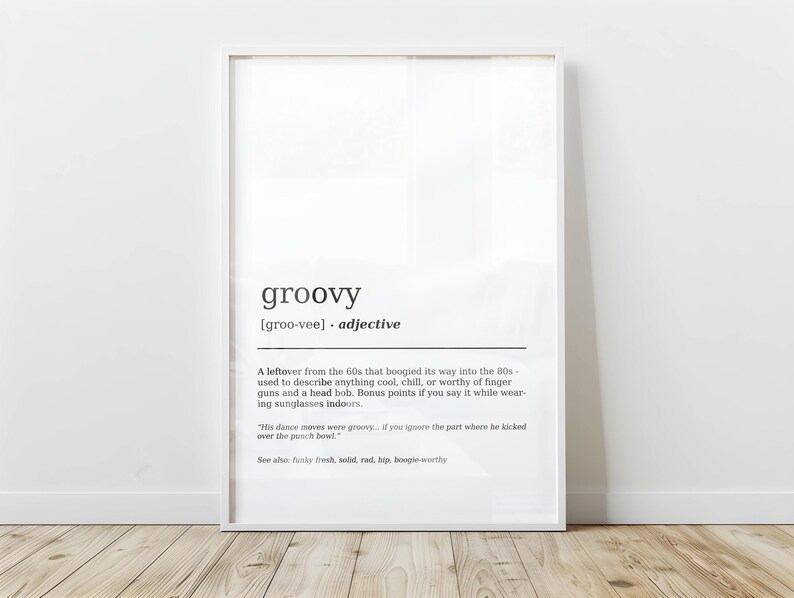 80s Groovy Definition Art Home Decor Print DIGITAL DOWNLOAD Dictionary ...