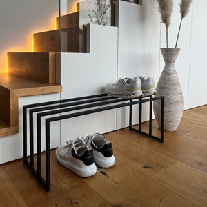 Metal shoe rack, loft shoe rack, standing shoe rack for storing shoes | minimalist shoe rack for the entrance area