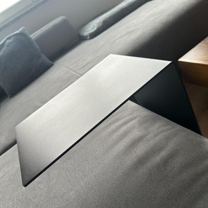 Couchtisch, Beistelltisch Schwarz, Beistelltisch Couch in C Form aus hochwertigem pulverbeschichtetem Stahl. Moderner Sofatisch, Nachttisch Bild 5