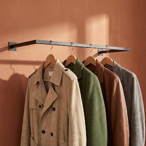 Wall-mounted clothes rail, wardrobe rail | Wall-mounted clothes rail for wall mounting | For bedrooms, hallways, various sizes