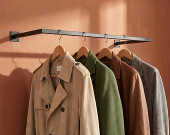 Barra de ropa de pared, barra para armario | Barra de ropa de pared para montaje en pared | Para dormitorios, pasillos, varios tamaños