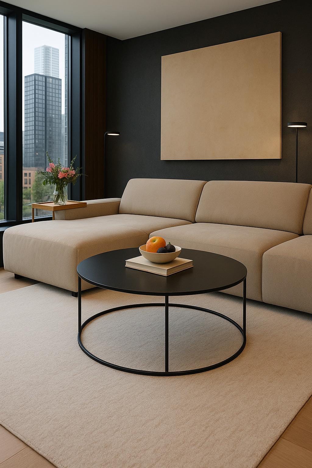 Table basse ronde en métal - Table basse moderne - Table basse en métal - Table basse minimaliste - Table basse en acier massif