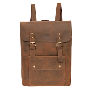 Vintage Leather Backpack - Hunter Leather | Large Backpack | Travel Backpack | Budget Friendly Leather | Gift For Father | Best Gift Ideas
