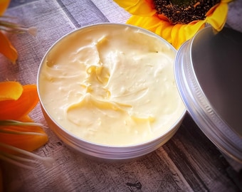 Pineapple Whipped Body Butter - Jojoba & Vitamin E, Unique Scented Gifts, Noncomedogenic, Sensitive Skin Care, Moisturising,