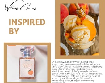 White Peach & Marshmallow Eau De Parfum, Sweet Fruity Summer Fragrance, Body Spray, Unique Scent