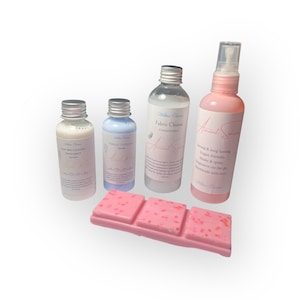 Home Fragrance, Cleaning & Laundry Gift Set - Detergent, Softener, Room Perfume, Wax Melt, Fabric Cleaner, Personalised Gifts