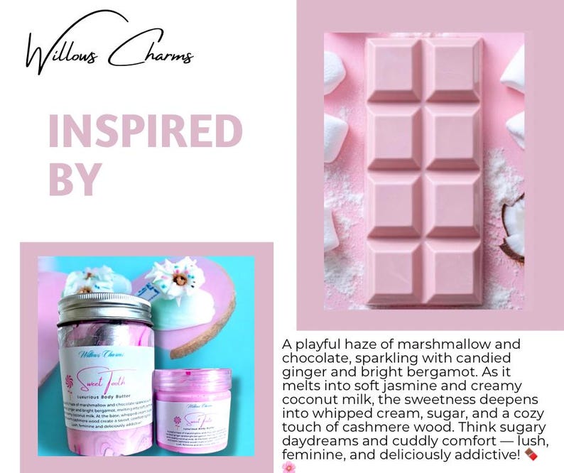 Sweet Tooth Marshmallow & Chocolate Body Butter, Whipped Cream With Ginger image 1
