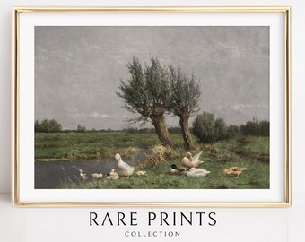 Spring | Family of Ducks | Cottagecore Print | Printable Wall Art | Farmhouse Decor | Spring Home Decor | Vintage Art | Nursery Decor