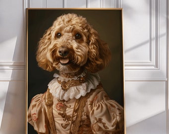 Renaissance Goldendoodle Art Print: Royal Pet Portrait (Digital Download)