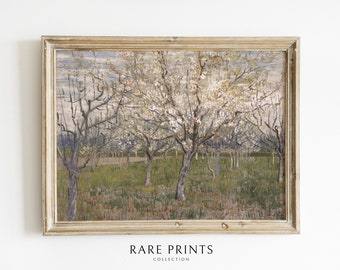 Moody Spring Landscape | Vintage Printable Art | Cottagecore | Warm Landscape Wall Art | Muted | Farmhouse Decor | Printable | Rare Prints