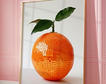 Citrus Disco Ball Poster: Funky Kitchen Print
