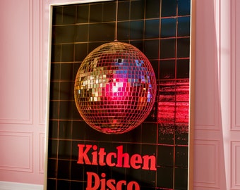 Kitchen Disco Ball Art Print: Retro Kitchen Decor
