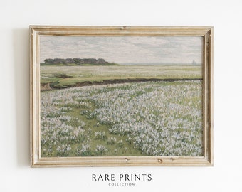 Spring Vintage Printable Art | Cottagecore | Meadow Oil Painting | Green Wall Art | Summer | Farmhouse Decor | Printable |Rare Prints