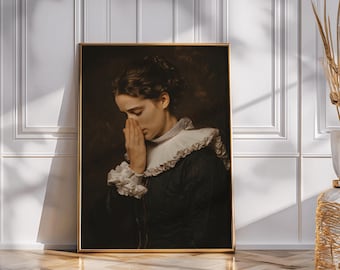 Funny Vintage Oil Painting Poster, Woman Covering Nose, Humorous Toilet Wall Art, Funny Toilet Poster, Bathroom Art