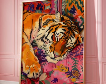 Tiger Art Print: Colorful Jungle Animal Poster